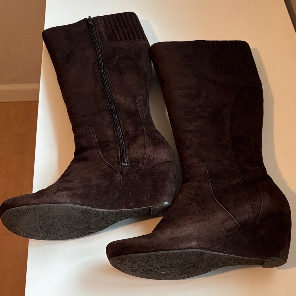 Kenneth Cole Reaction Dark Brown Wedge Boots